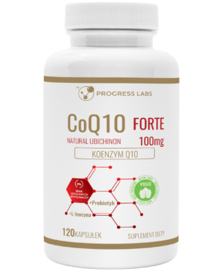 KOENZYM Q10 <br> FORTE 100 mg <br> PRODUKT WEGAŃSKI <br> 120 KAPSUŁEK