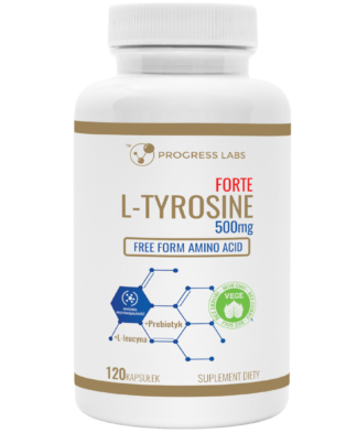 L-TYROSINE <br> FORTE 500 mg <br> PRODUKT WEGAŃSKI <BR> 120 KAPSUŁEK