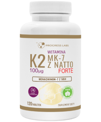 WITAMINA K2 <br> MK-7 Z NATTO 100 µg <br> PRODUKT WEGAŃSKI<br> 120 TABLETEK