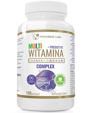 Multiwitamina Complex Witamina K2+D3 A, E, C, + B Complex + Prebiotyk 120 Kapsułek