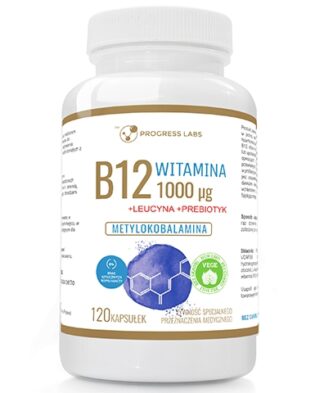 Witamina B12 1000µg Metylokobalamina + Prebiotyk 120 kapsułek