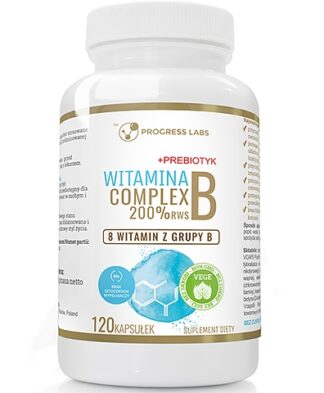 Witamian B Complex 200% RWS B1 B2 B3 B5 B6 B7 B9 B12 + Probiotyk 120kapsułek