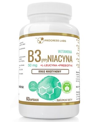 Niacyna Witamina B3 (PP) 50mg Kwas Nikotynowy+ Inulina 60 kapsułek Produkt Vege