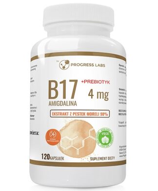 WITAMINA B17 AMIGDALINA 4mg EKSTRAKT Z PESTEK MORELI + PREBIOTYK PRODUKT VEGE – 120 KAPSUŁEK