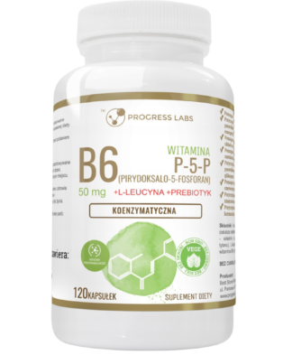 WITAMINA B6 <br>P-5-P 50 mg <br> PRODUKT WEGAŃSKI <BR> 120 KAPSUŁEK