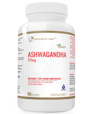 ASHWAGANDHA EXTRACT 777mg 9% WITHANOLIDES, 1% ALKALOIDS, 0,25 WITHAFERIN A – 90 KAPSUŁEK