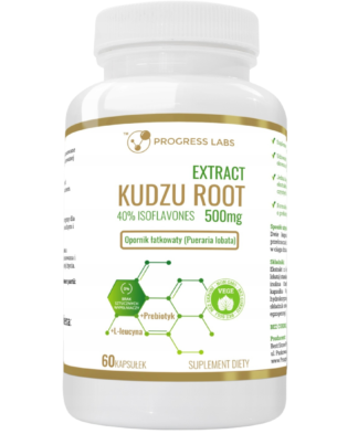 KUDZU ROOT <BR> EKSTRAKT 500 mg <BR> PRODUKT WEGAŃSKI <BR> 60 KAPSUŁEK