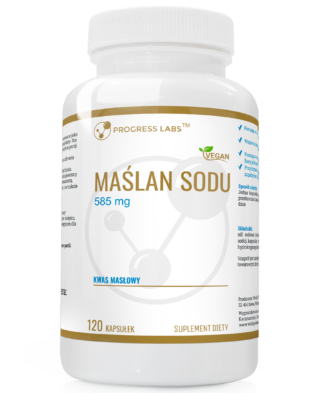 MAŚLAN SODU 585mg KWAS MASŁOWY ZDROWE SERCE JELITA TRAWIENIE – 120 KAPSUŁEK