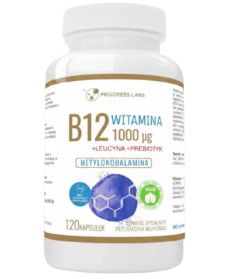 WITAMINA B12 <br>METYLOKOBALAMINA<BR> PRODUKT WEGAŃSKI <BR>120 KAPSUŁEK