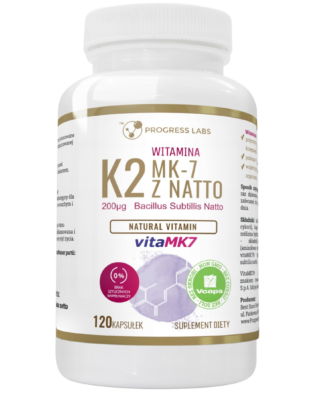 WITAMINA K2 <BR>BACILUS SUBTILIS NATTO<br>VITAMK7 200 μg <br> 120 KAPSUŁEK