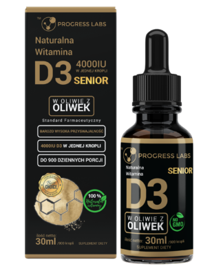 WITAMINA D3 Senior 4000IU KROPLE DLA SENIORÓW ODPORNOŚĆ 30 ml / 900 kropli