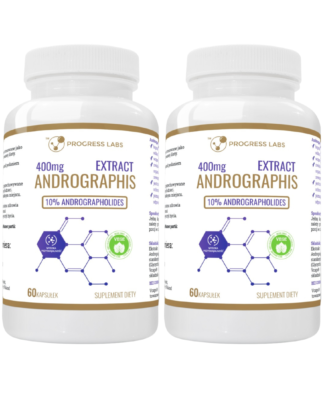 ANDROGRAPHIS PANICULATA 1+1 GRATIS <br> EKSTRAKT 400 mg <br> PRODUKT WEGAŃSKI <br> 2 x 60 KAPSUŁEK