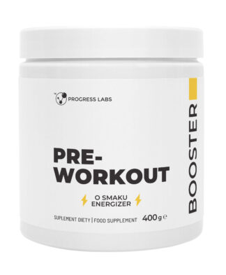 PRE-WORKOUT <br> PRZEDTRENINGÓWKA <br> O SMAKU ENERGIZER <br> OPAKOWANIE: 400 g